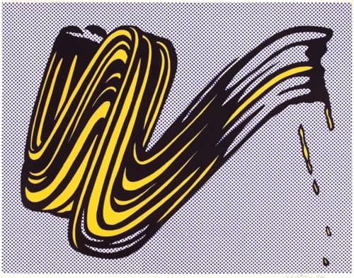 Affiche Roy Lichtenstein Yellow Brush peinture sur toile pop art 60x80cm déco