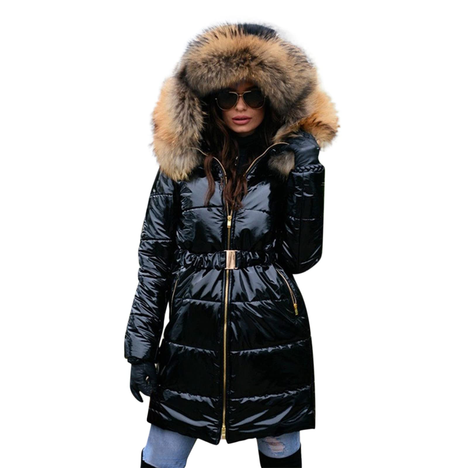 2022 Inverno Donna Vita Shrink Camicia Di Cotone Media Lunghezza Colletto In Lana Grande Giacca Calda Alla Con Cappuccio Giubbotto Firmato Piumino 100 Grammi Mezza Stagione Militare