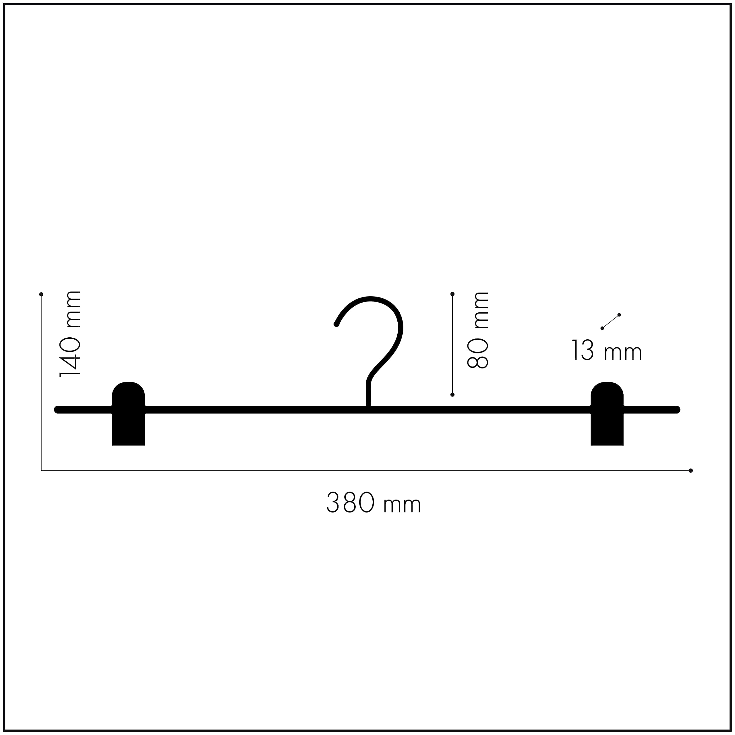 Mainetti Appendini per Gonne, Pantaloni Uomo Donna, Grucce in Plastica Salvaspazio, con Clip Antiscivolo in Metallo, Effetto Venature Legno, Made in Italy, Set 10 Pezzi (Nero, gancio zincato, 38 cm)