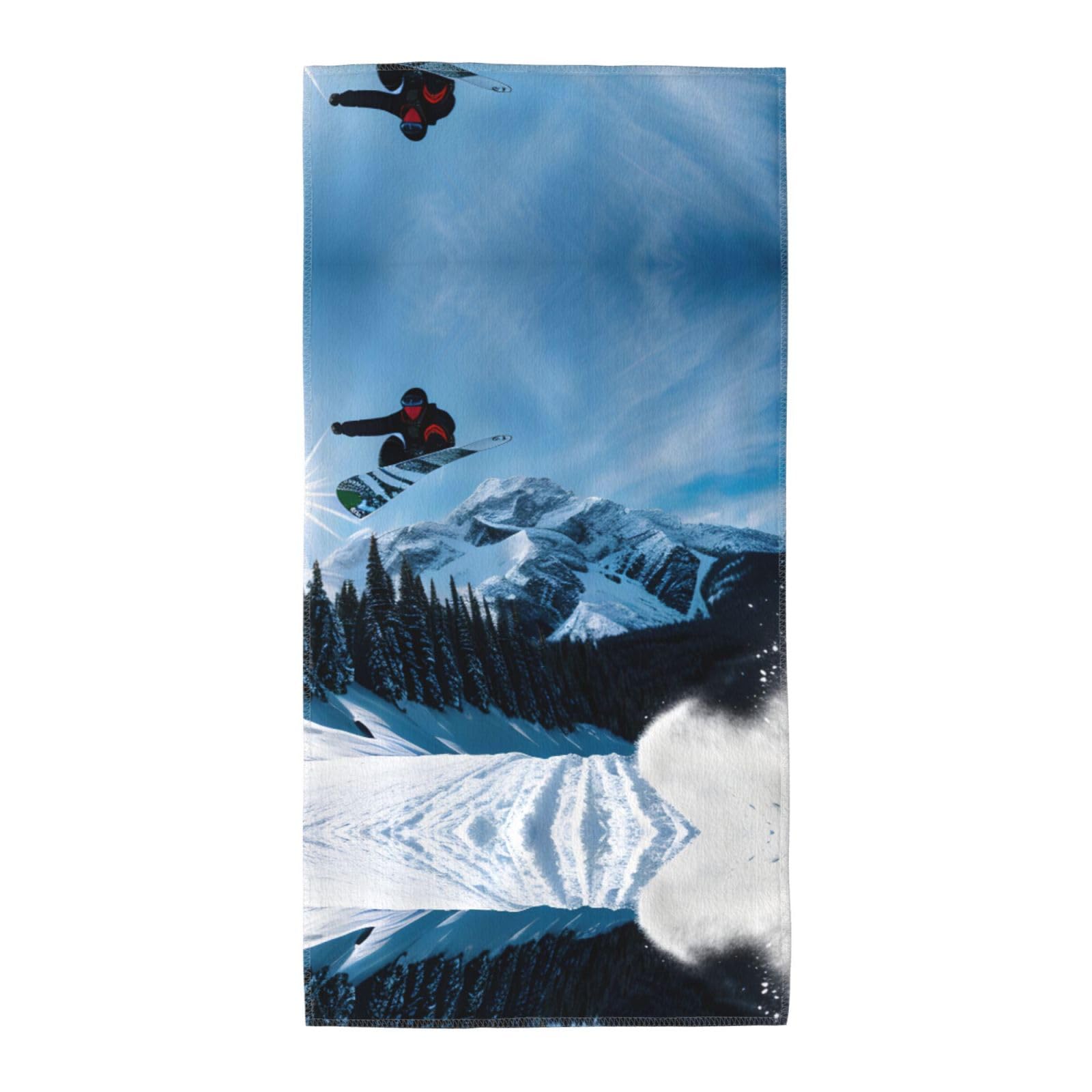 TTIGLHOH Snowboarding Stylish Printed Long Towel Quick Drying For Gym Camping Daily Use
