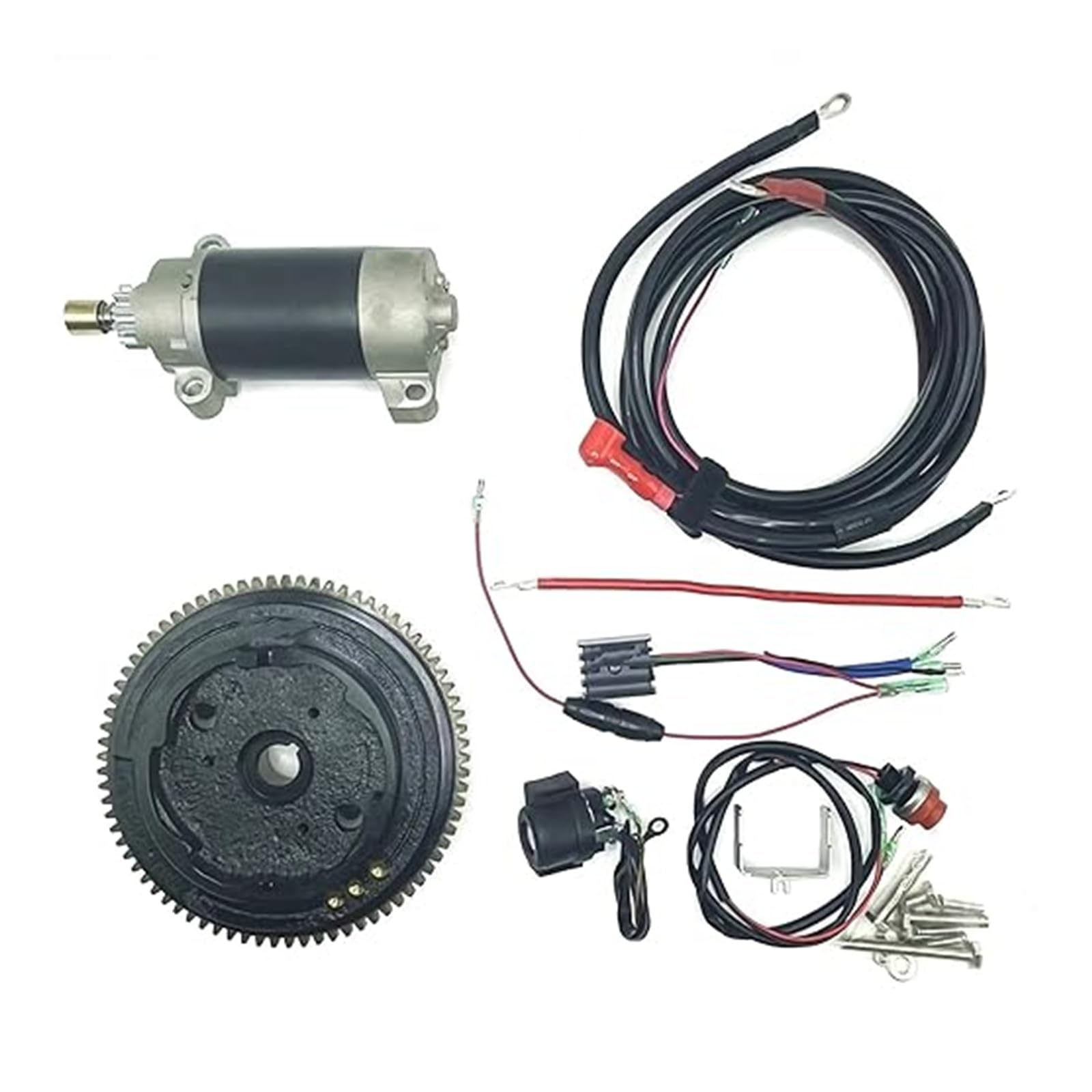 remplacement démarreur de moto Pour 4 Temps Parsun F15A F20A F20ABMS Et F15ABMS 15 20 Ch Kit De Conversion Démarrage Électrique Pour Démarreur À Volant Moteur 6AH