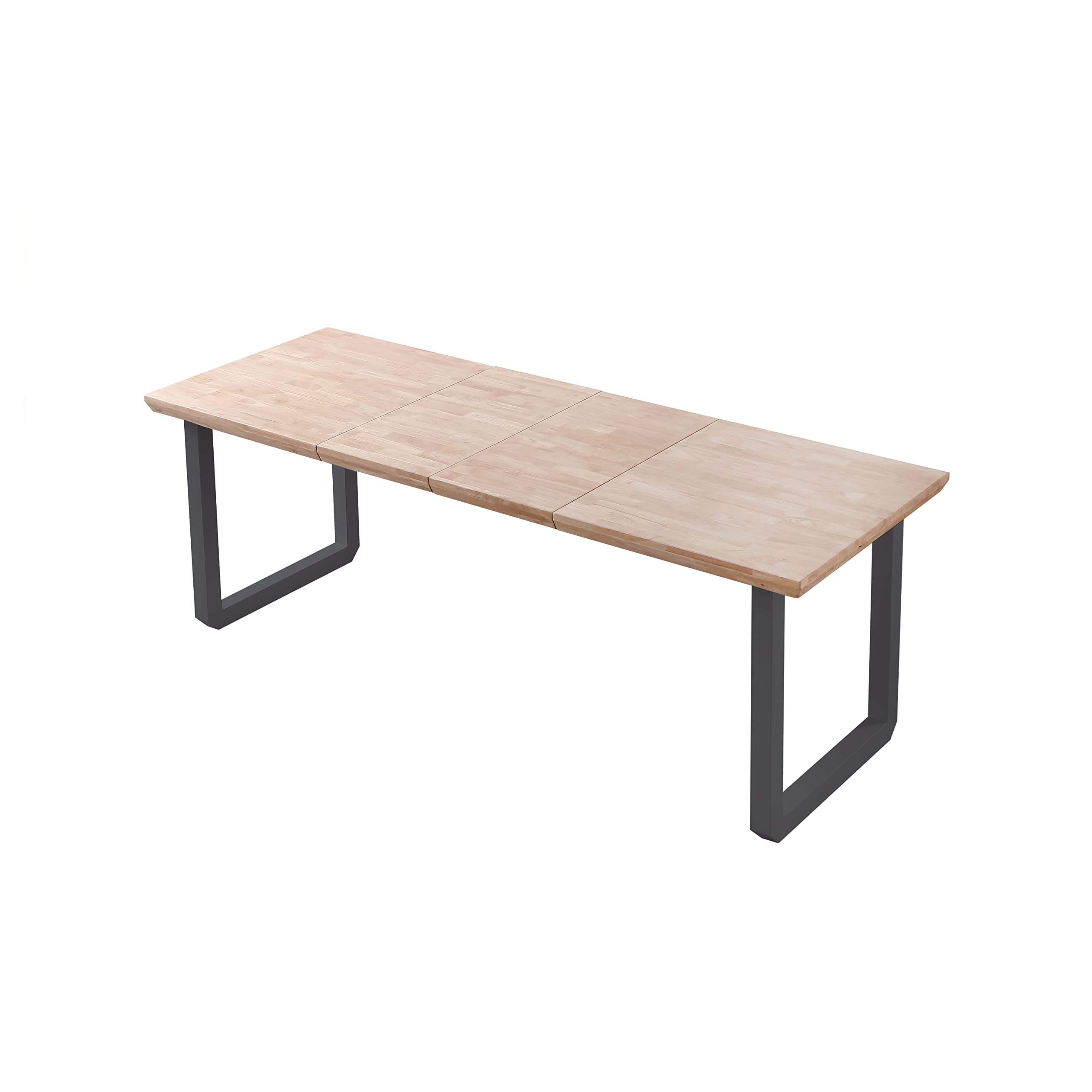 Adec Group Roma, Mesa de Comedor Extensible, Mesa 2 Tramos, Acabado en Roble y Negro, Medidas: 140-180 – 220 cm (Largo) x 80 cm (Ancho) x 77 cm (Alto)