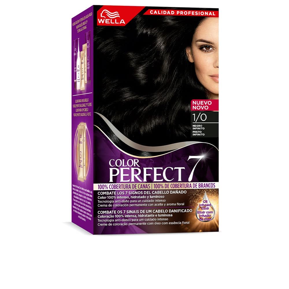 Wella Color Perfect - Tinte de Coloración Permanente para un Cabello Hidratado y Luminoso - Tono Negro Infinito