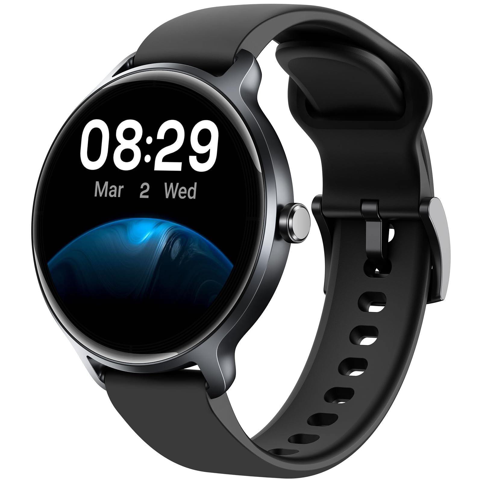 Smartwatch Herren Damen Rund, 1.27" AMOLED Smart Watch mit Telefonfunktion, Fitnessuhr Herren mit Pulsuhr Schlafmonitor Schrittzähler, 120+ Sportmodi, IP68 Wasserdicht Sportuhr für Samsung iOS Android
