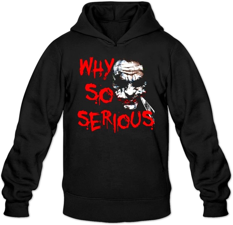 Men's Why So Serious The Joker The Dark Knignt Black Hooded Sweatshirt