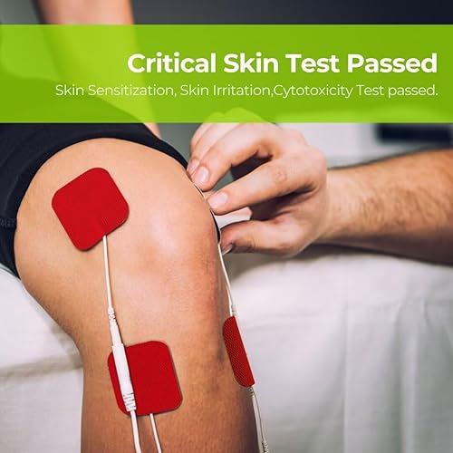 Vista 15 de AUVON TENS - Parches de electrodos con rendimiento autoadhesivo mejorado y diseño no irritante para electroterapia (negro)