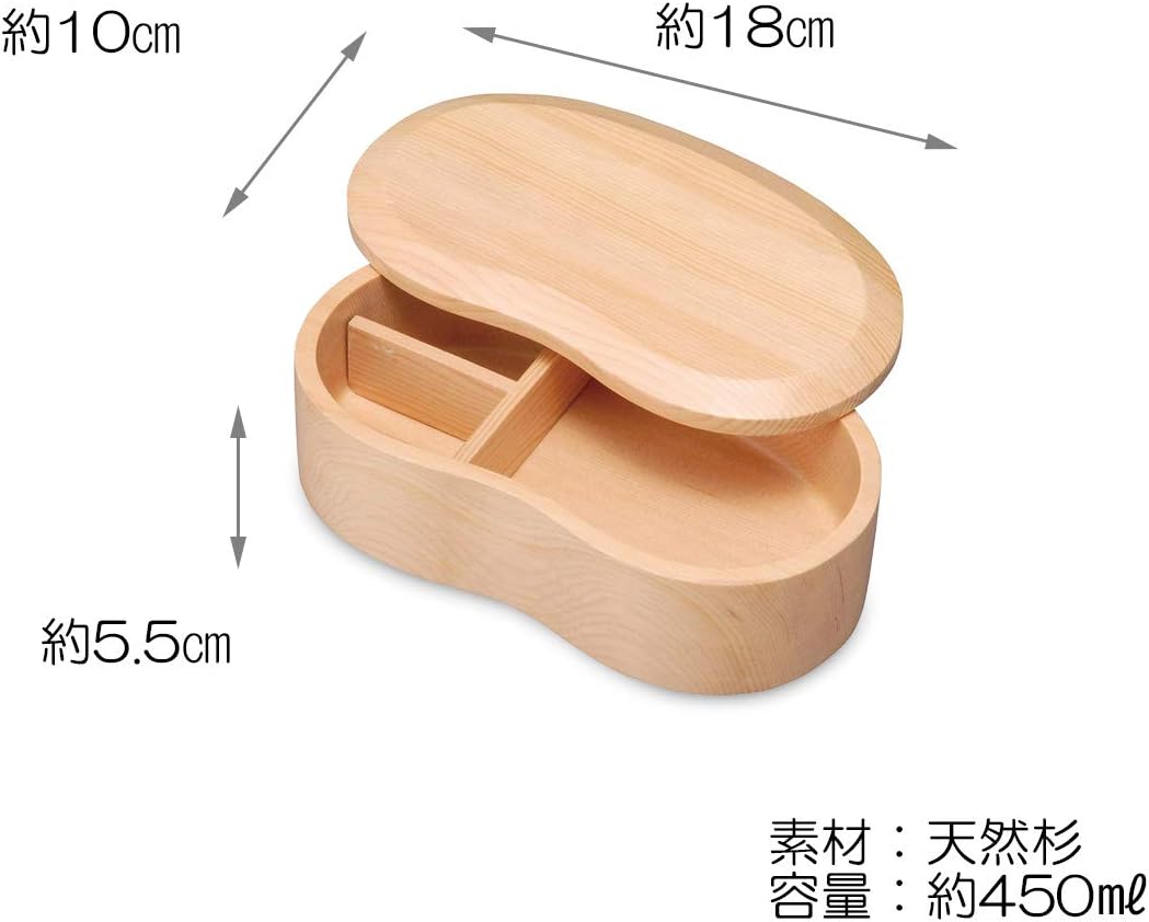 Natural Cedar Bento Box, 15.3 fl oz (450 ml), Single Tier, NA CTCFHZ01W