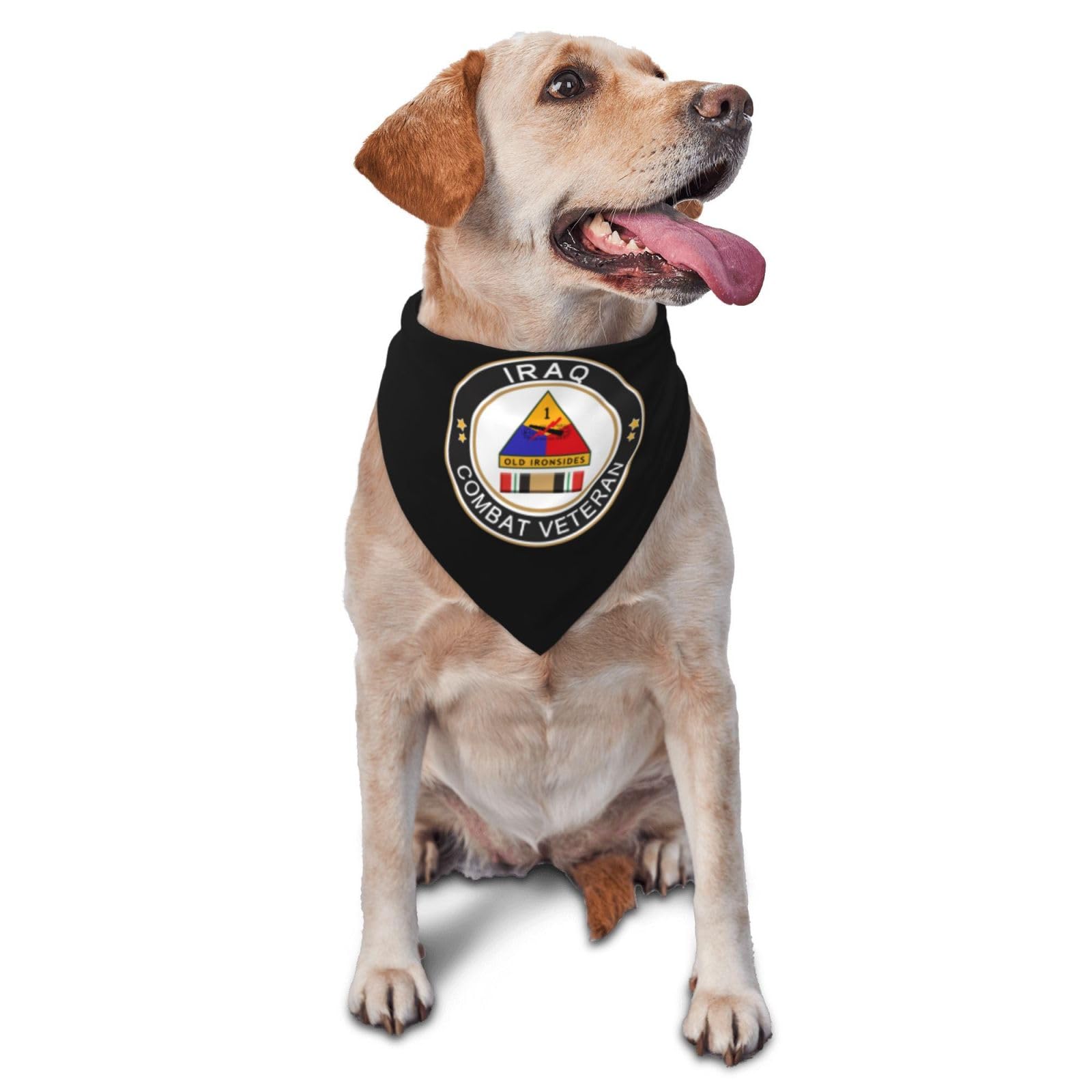 1st Armored Division Iraq Combat Veteran Dog Scarf Pet Bandana Cat Pet Bibs