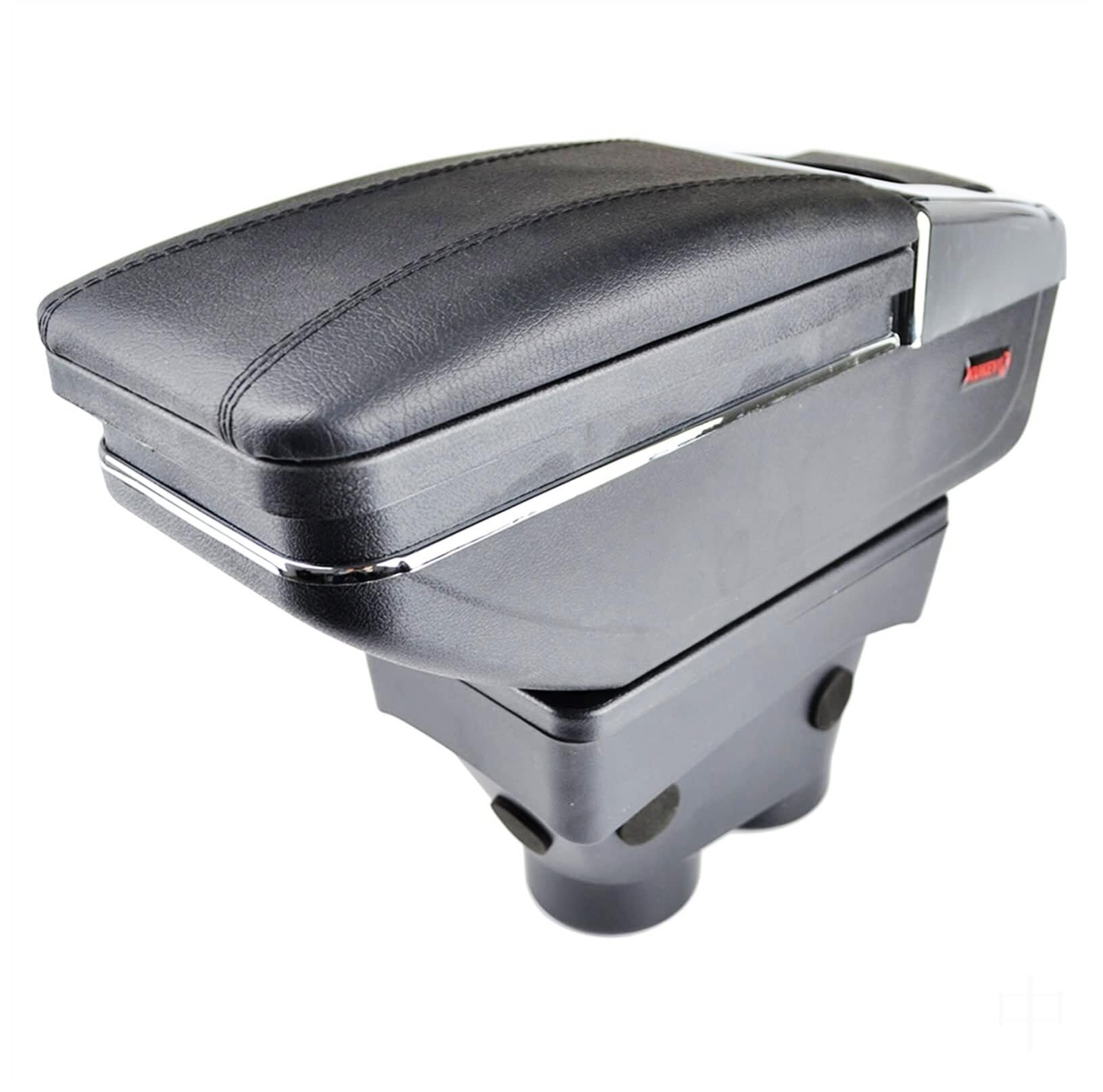 Rehausseur d'accoudoir de voiture Boîte de rangement pour accoudoir console centrale Compatible avec Peugeot 208 (2013-2018) en cuir pivotant
