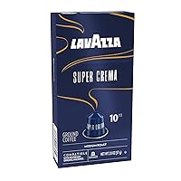 Vista 2 de Lavazza Super Crema Aluminum Capsules Compatible with Nespresso* Original Machines, Medium Roast, Arabica and Robusta Blend (10 Capsules)