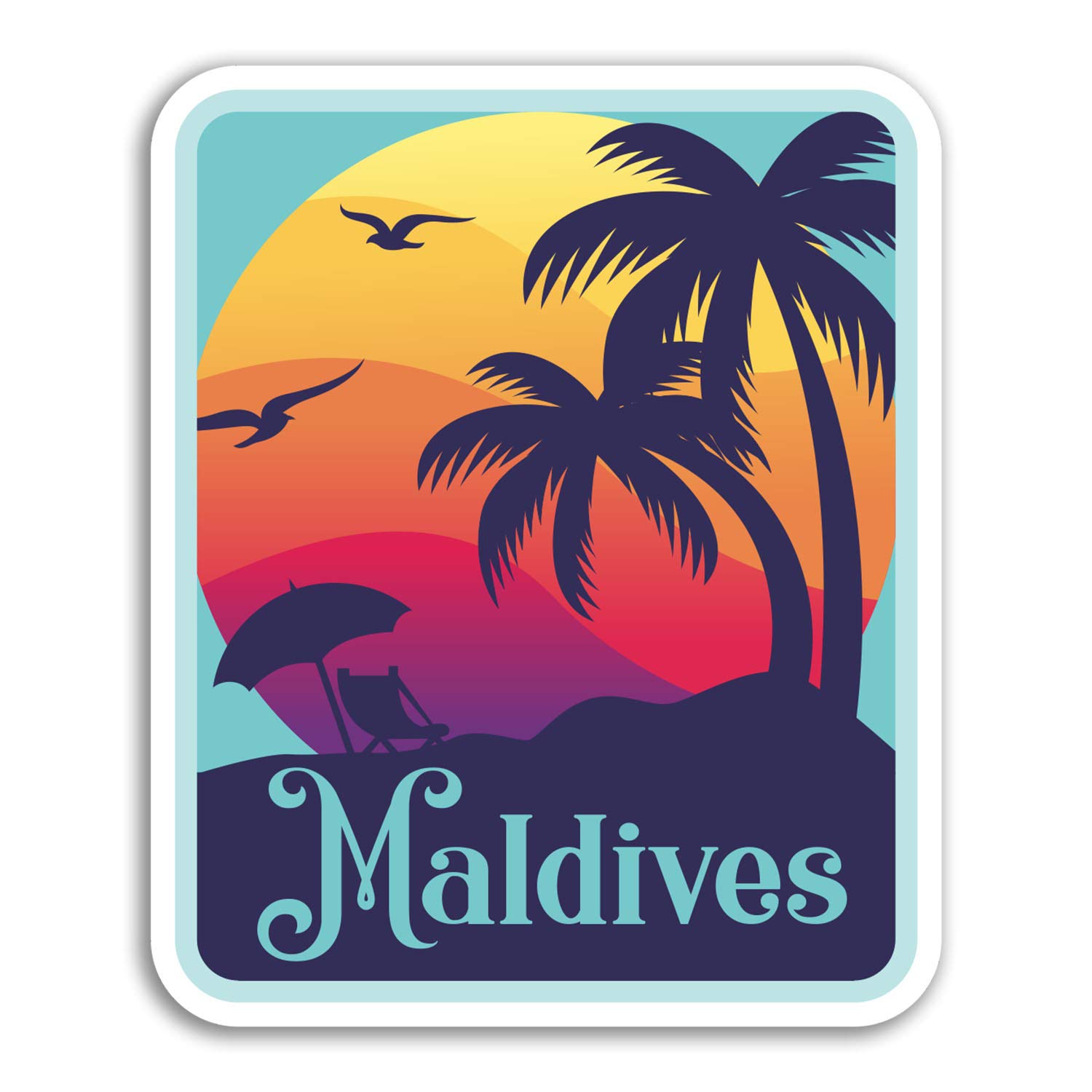 2 x 10cm Maldives Vinyl Stickers - Asia Travel Fun Sticker Laptop Luggage #18360 (10cm Tall)