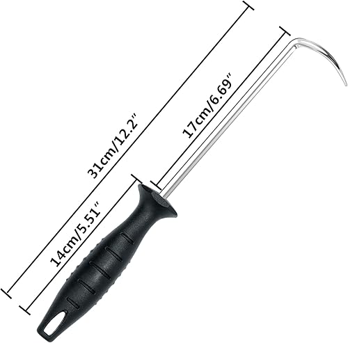 Miniatura 2 de Aleta de alimentos y gancho para carne, aleta de alimentos resistente de 12 pulgadas con punta de cola afilada para asar a la parrilla, voltear y