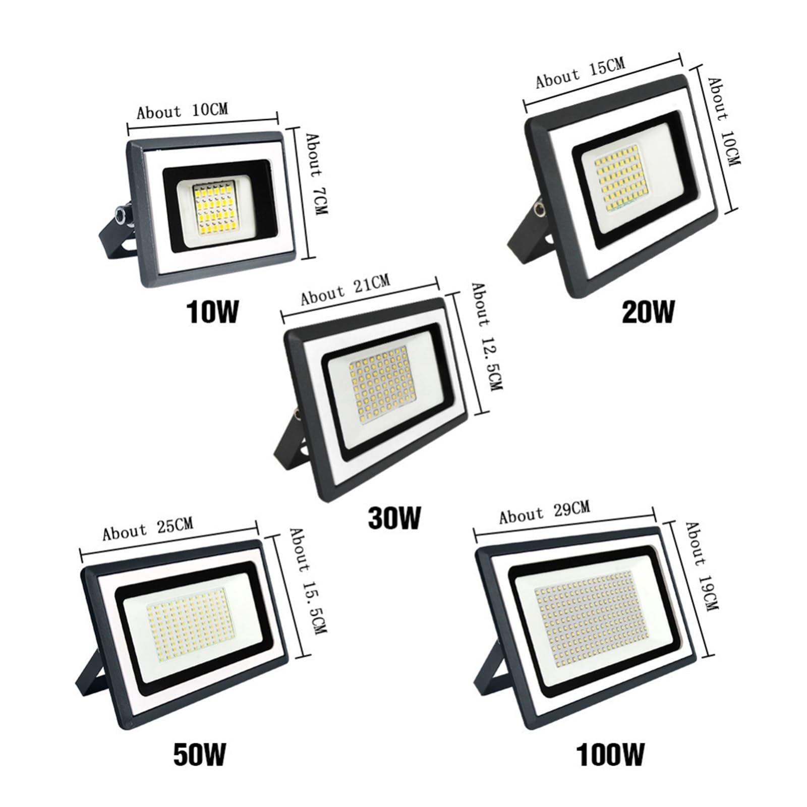 Proiettore a LED per esterni, Luce Di Inondazione A LED 100W 50W 30W 20W 10W Esterno IP65 Riflettore Impermeabile Faretto Lampione Stradale Lampada Da Parete Illuminazione Da Giardino Faretto per illu