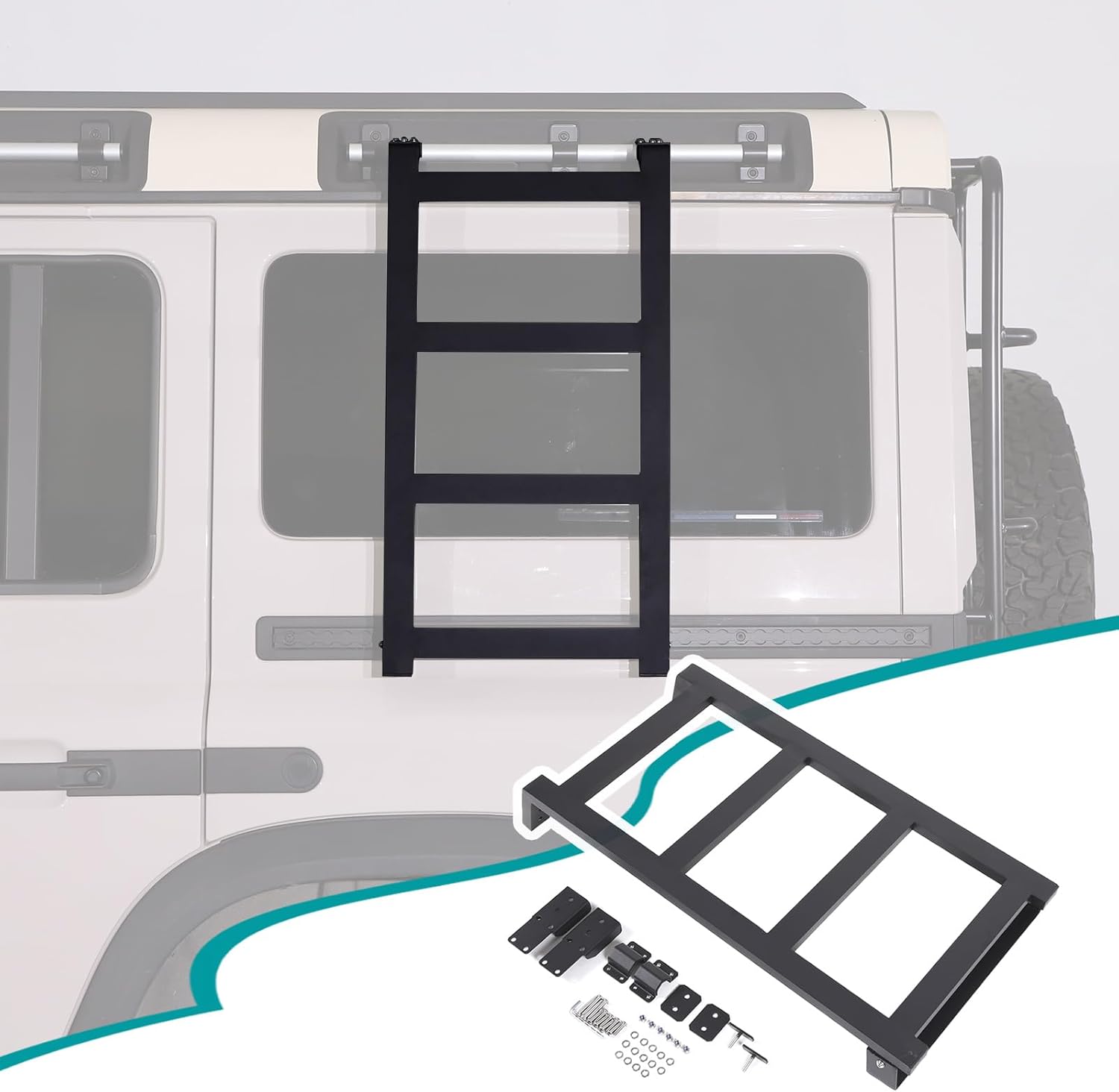 Car Rear Window Ladder Luggage Carriers Car Body Functional Decoration Accessories Compatible with Ineos Grenadier 2020-2026 Rear Window Side Ladder Kit