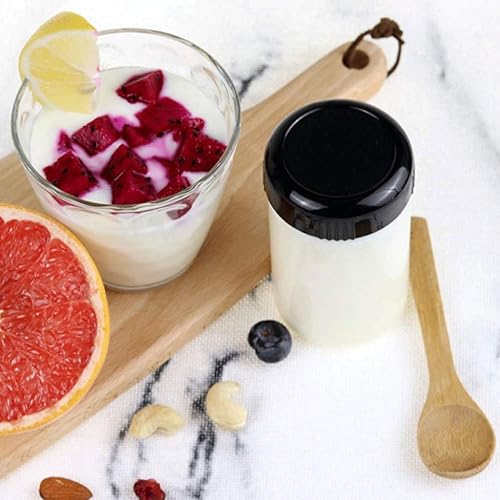 Miniatura 7 de Lindo fabricante de yogur digital automático con 3 tarros y tapas de vidrio sin BPA, pantalla de control de tiempo y temperatura y diseño de acero