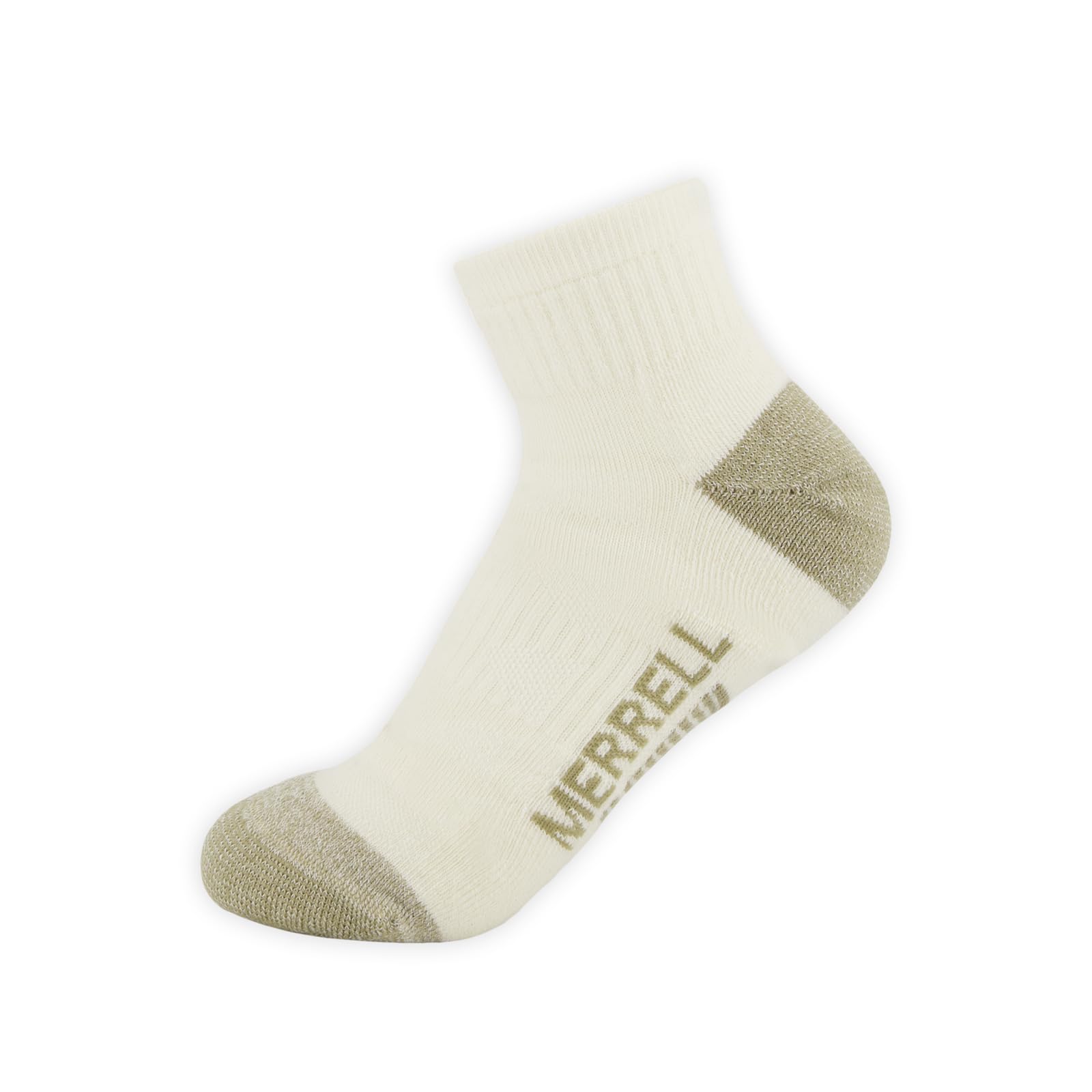 Merrell Moab Hiking Anklet Socks, Mid-Weight Walking Socks, Moisture Wicking & Arch Support, Oatmeal Heather, Medium-Large