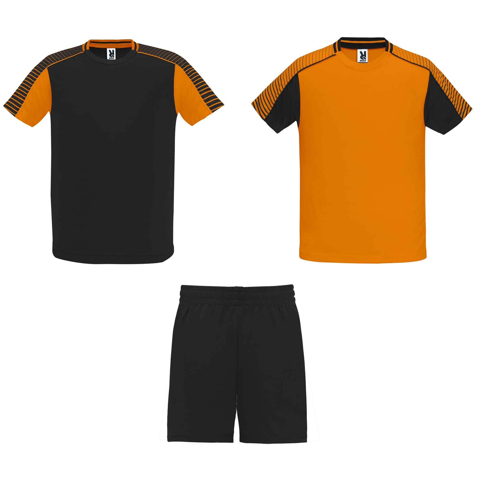Completo Calcio Personalizzabile 0525 Roly Maglietta e Pantaloncini 2 Maglie e 1 Pantaloncino Personalizzabili con Nome e Numero Compreso Tifosi Nero azzurri PS 40394