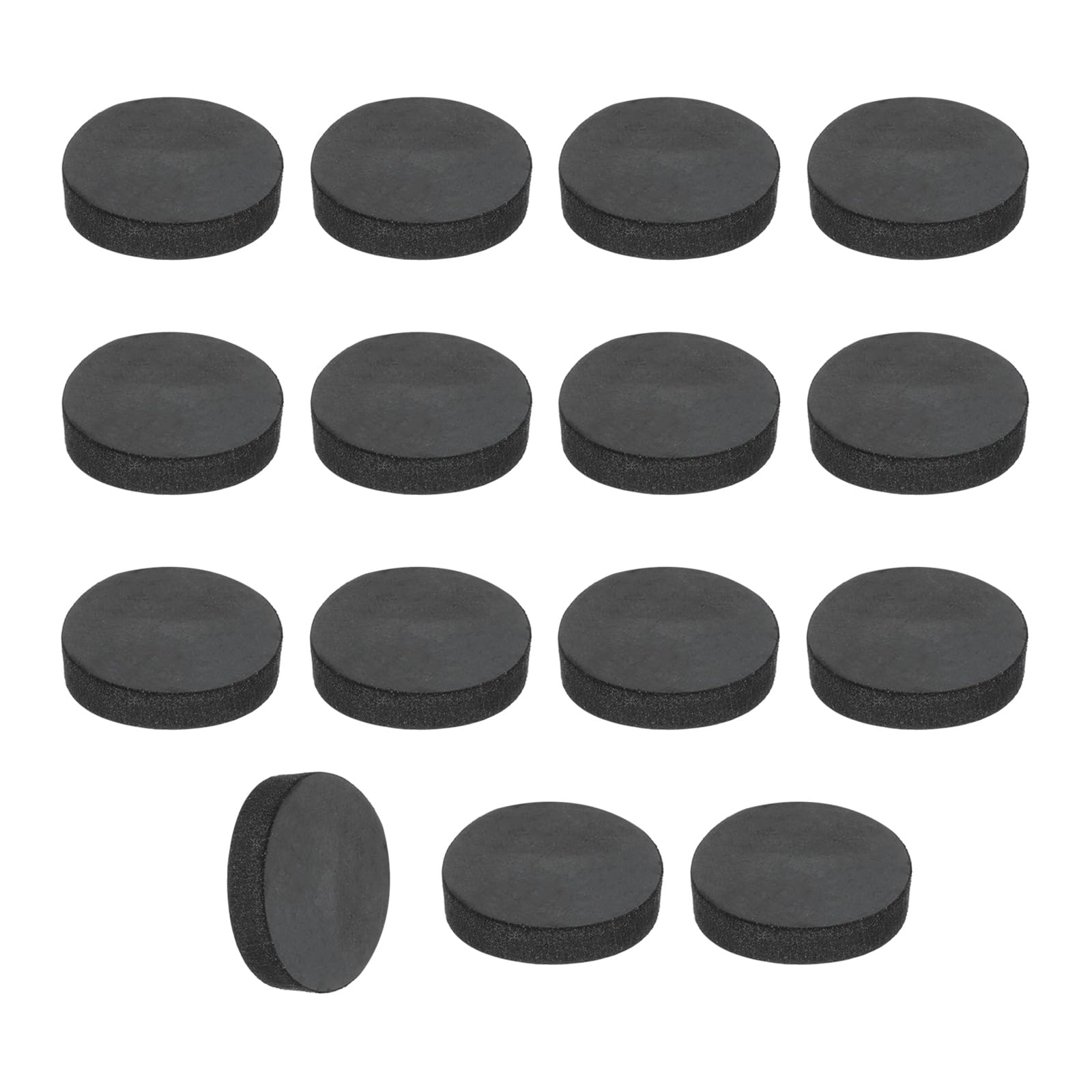 sourcing map 15Pcs Rubber Solid Discs Washers, 20mm OD x 5mm Thick Anti Slip Bumper Pads Non-Adhesive Rubber Spacers Flat Round Gasket Pad for Furniture Appliances DIY Craft, Black