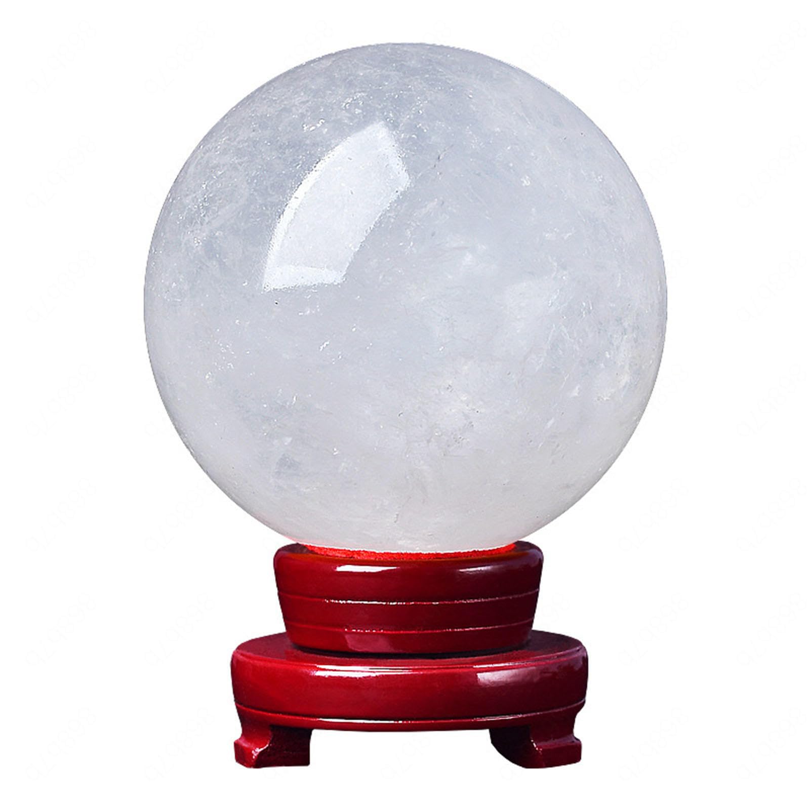 Bola de Cristal Natural Bola de Piedra Preciosa de Cuarzo Transparente Blanco con Soporte Bola Curativa Decoración del Hogar Amor Próspero Invitar Riqueza Deseando Energía Reiki,90mm