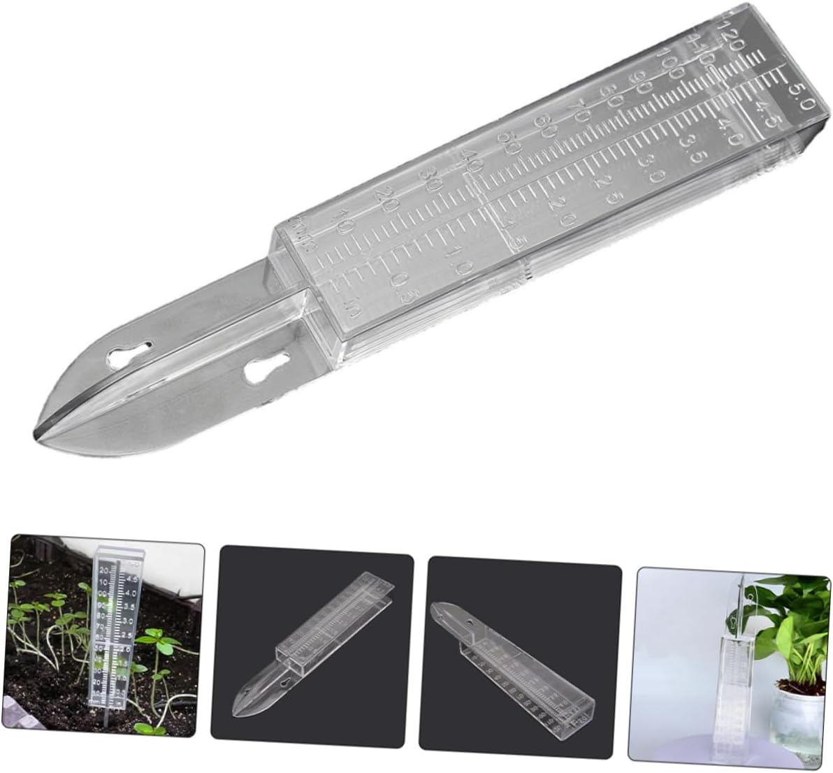 6pcs Garden Rain Gauge Tool Plastic Rain Measure Tube Solar Outdoor Gauge Decor Accurate Tracking