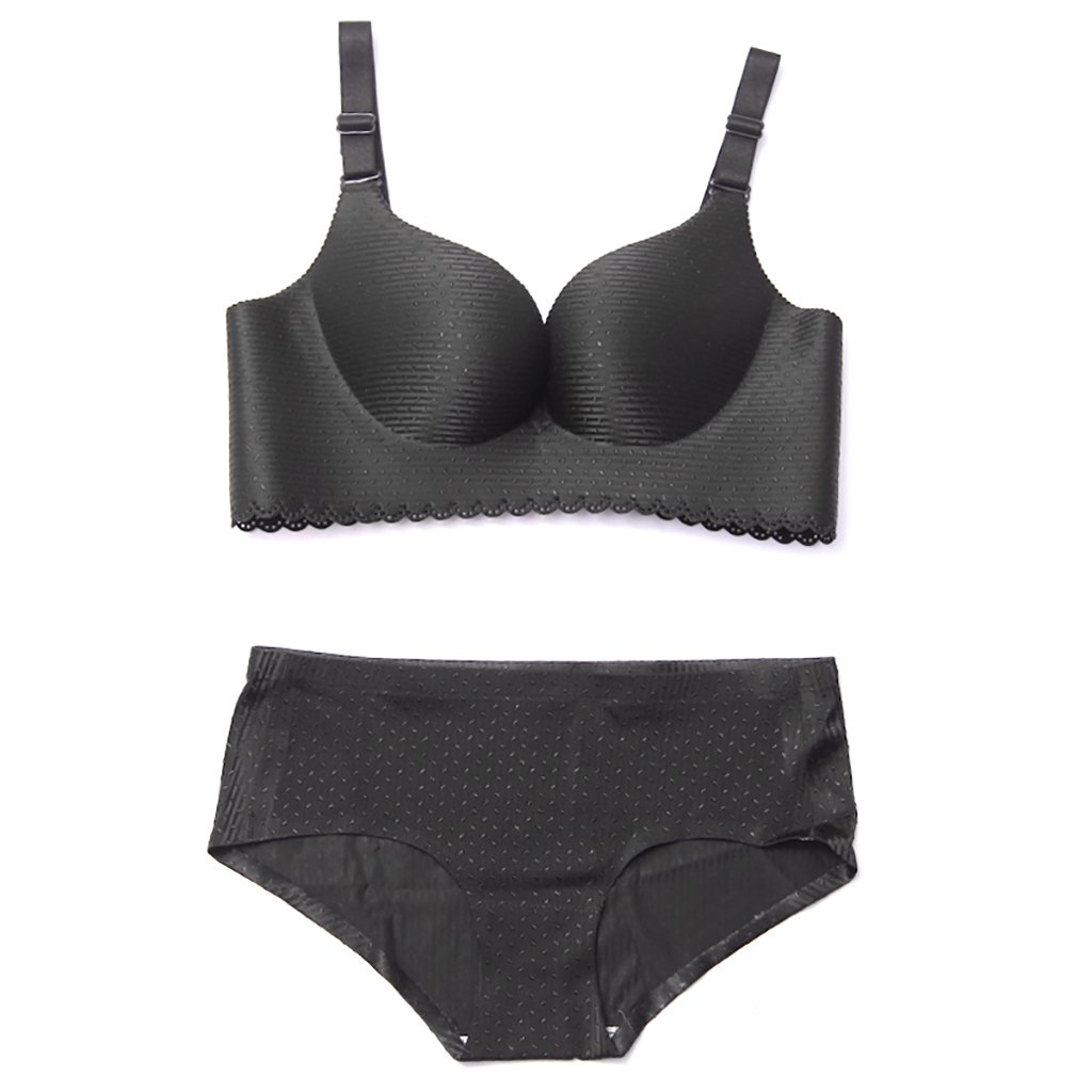 Finissez-en avec les douleurs d'armatures grâce à l'ensemble de lingerie sans jantes Wenjun noir