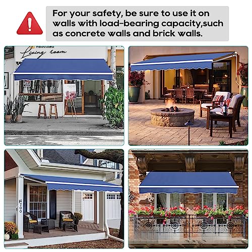 Vuyuyu 9.8'X8.2' Patio Awning Retractable Awning Cover Sunshade Shelter Outdoor Canopy With Crank Handle And Water-Resistant Polyester For Courtyard thumb #8