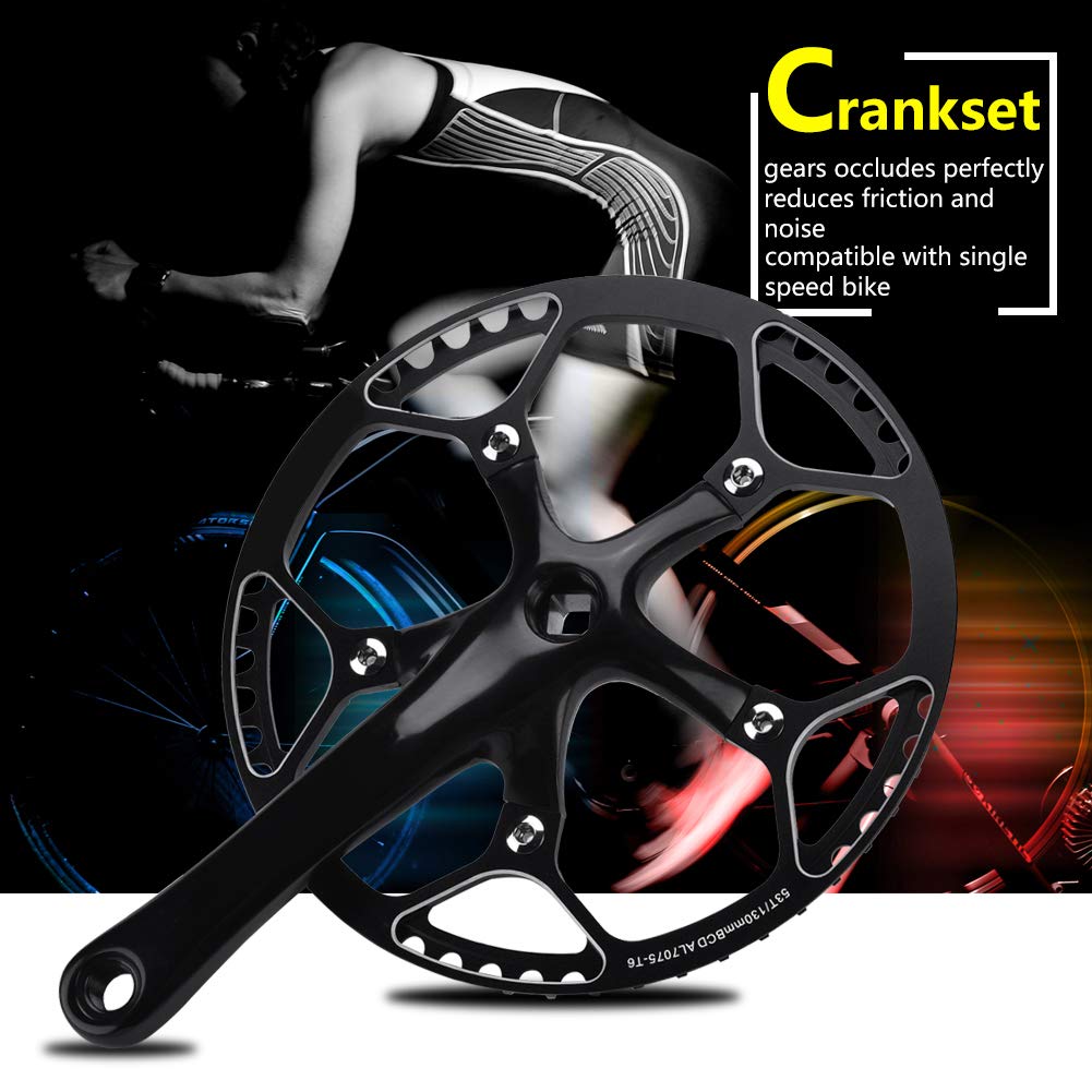 Guarnitura per Mountain Bike, Set di pedivelle Integrali a velocità singola cava in Lega di Alluminio, Kit di pedivella Antiusura, Guarnitura a velocità Singola