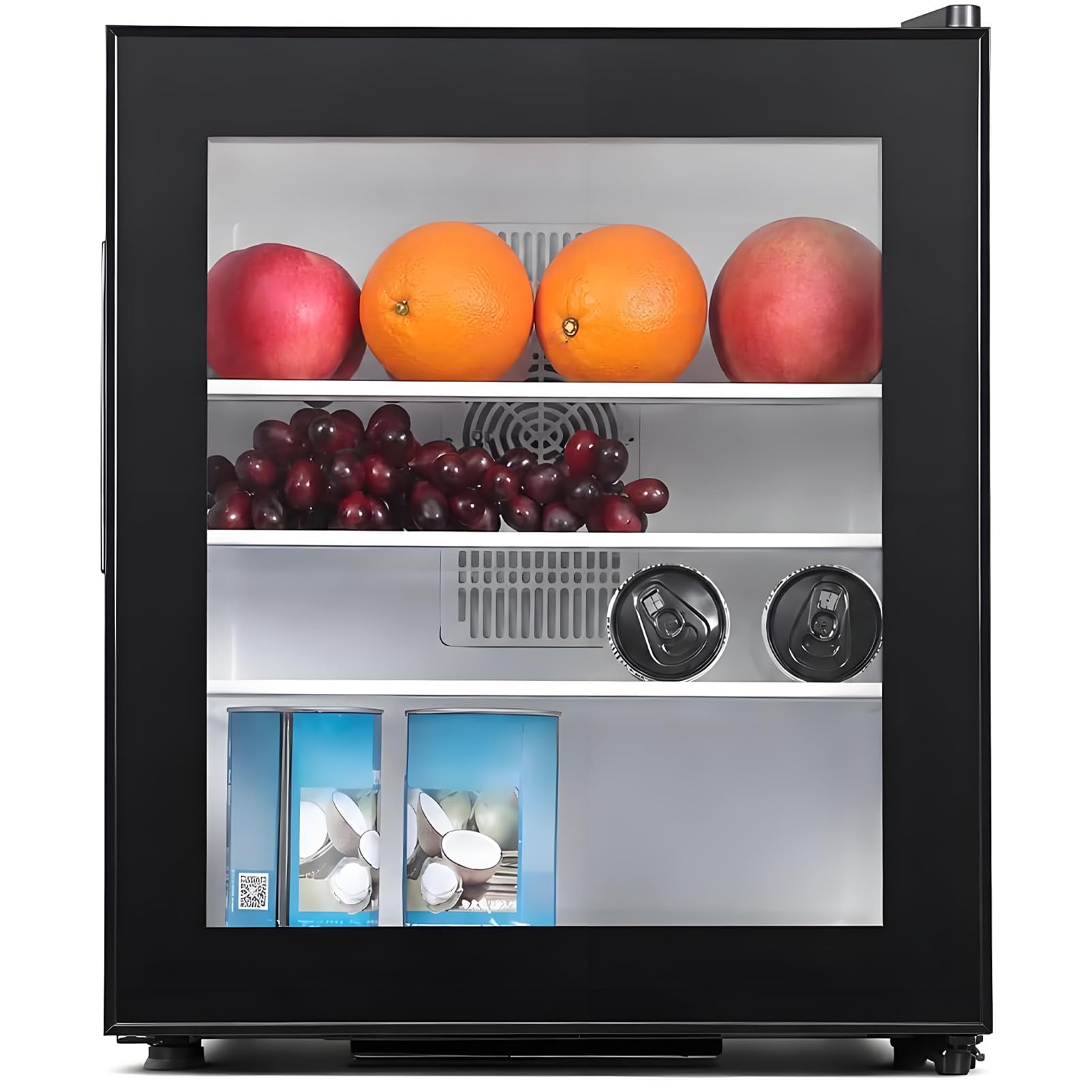 Mini frigo, frigorifero compatto a semiconduttore con porta in vetro 40L