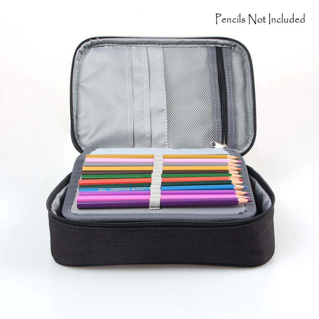 72 scomparti per matite, grande capacità, astuccio, portamatite colorato, multistrato, per scuola, ufficio, arte (blu)