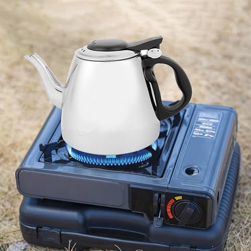Miniatura 6 de Hervidor de té de acero inoxidable, tetera silbante para estufa, tetera para café, tetera, recipiente de ebullición rápida, ollas de té con acabado