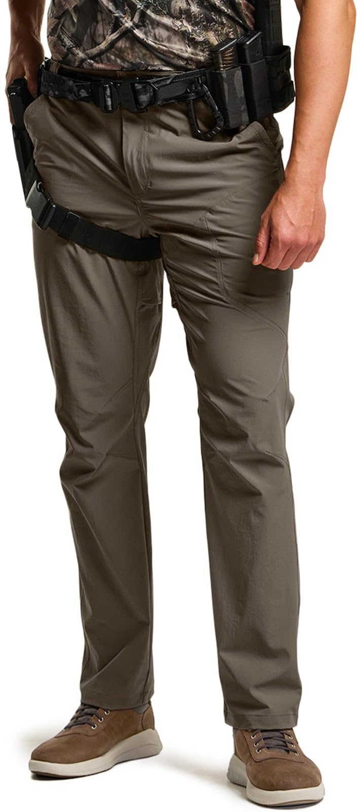 CQR Men's Quick Dry Tactical Pants, Water Resistant Outdoor Pants, Lightweight Stretch Cargo/Straight Work Hiking Pants