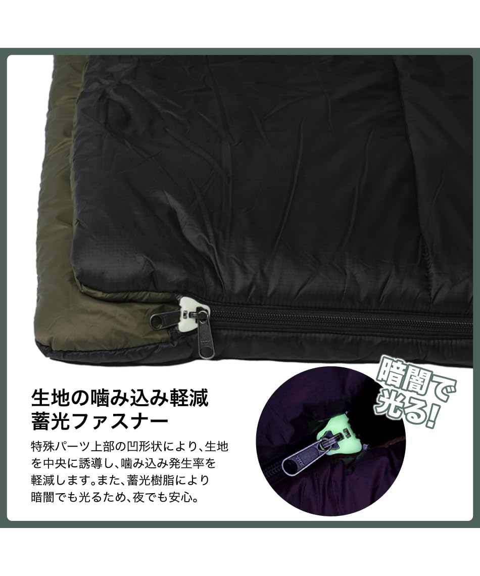 NANGA IBUKI BAG 1200 ブラック×オリーブ Amazon.co.jp: [ナンガ] 封筒型シュラフ IBUKI SQUAREBAG 1200 イブキ