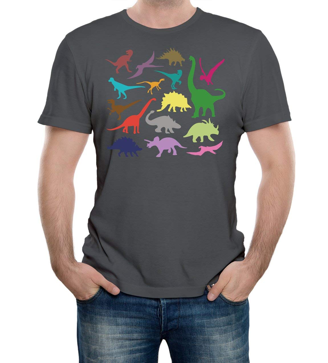 Reality Glitch Men's Charcoal Just Dinosaurs T-Shirt.