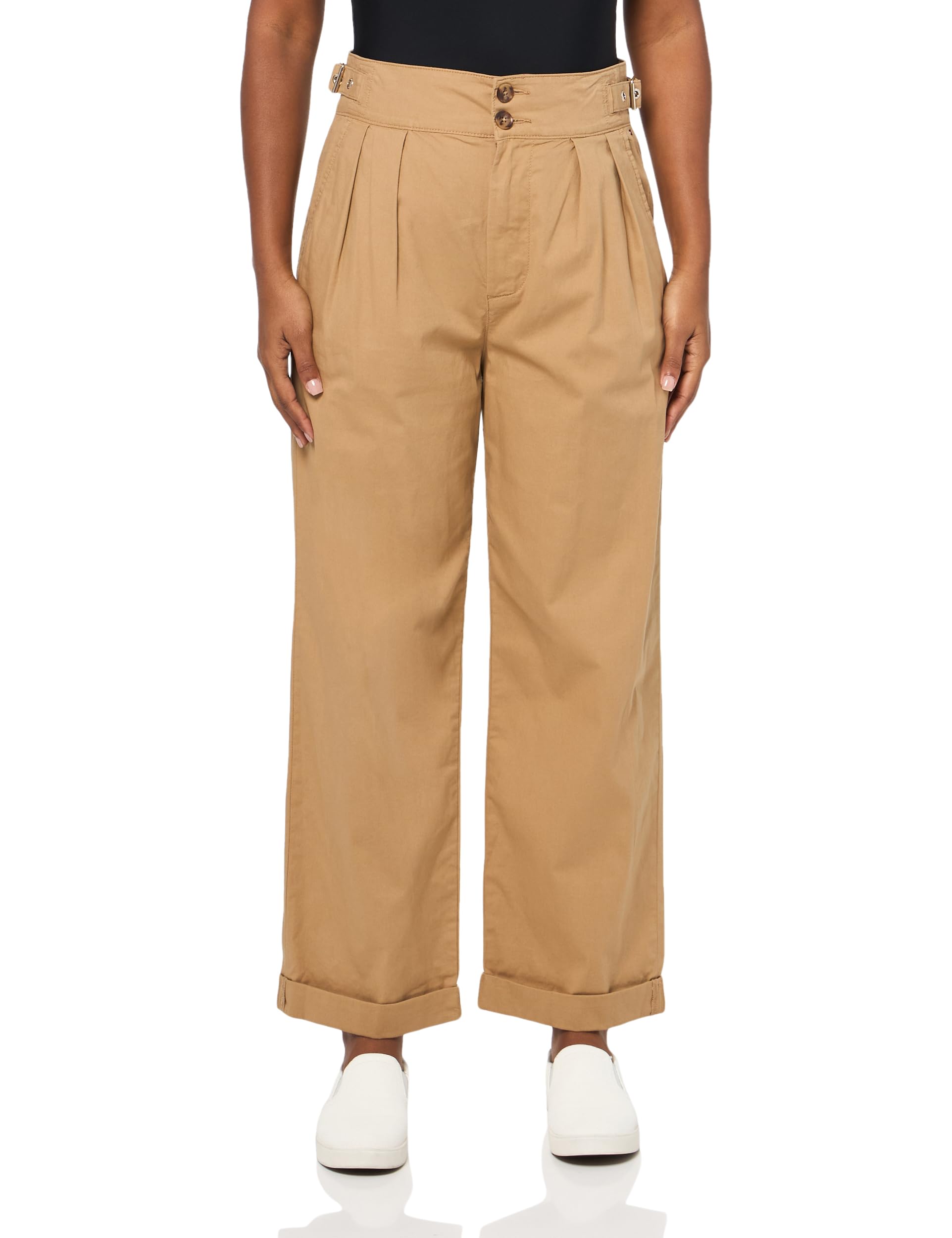 Tommy Hilfiger Womens with Two Buttons Canvas Pant Sportswear Bottoms