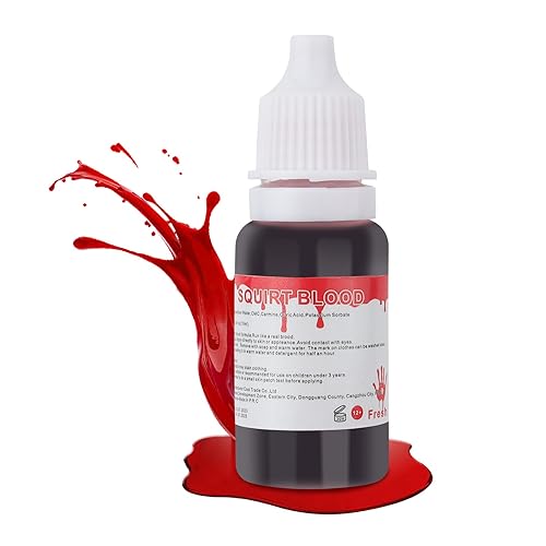Miniatura 35 de Go Ho Maquillaje de sangre falsa que gotea (0.35 onzas), sangre falsa lavable para heridas de cicatriz, flujo de sangre falsa de fácil secado