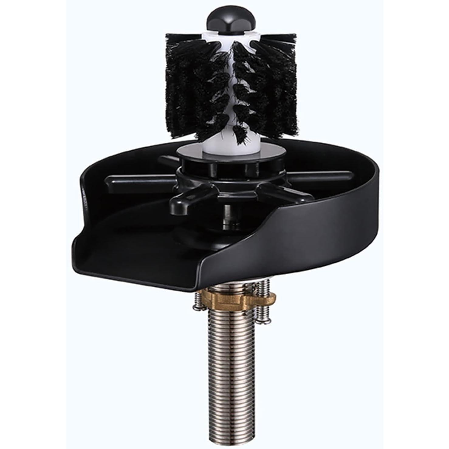 Eoweiot Stainless Steel Sink Glass Rinser, Cup Washer for Kitchen Accessories, Includes Brush for Bar, Coffee Shop, and Restaurant Use (black)