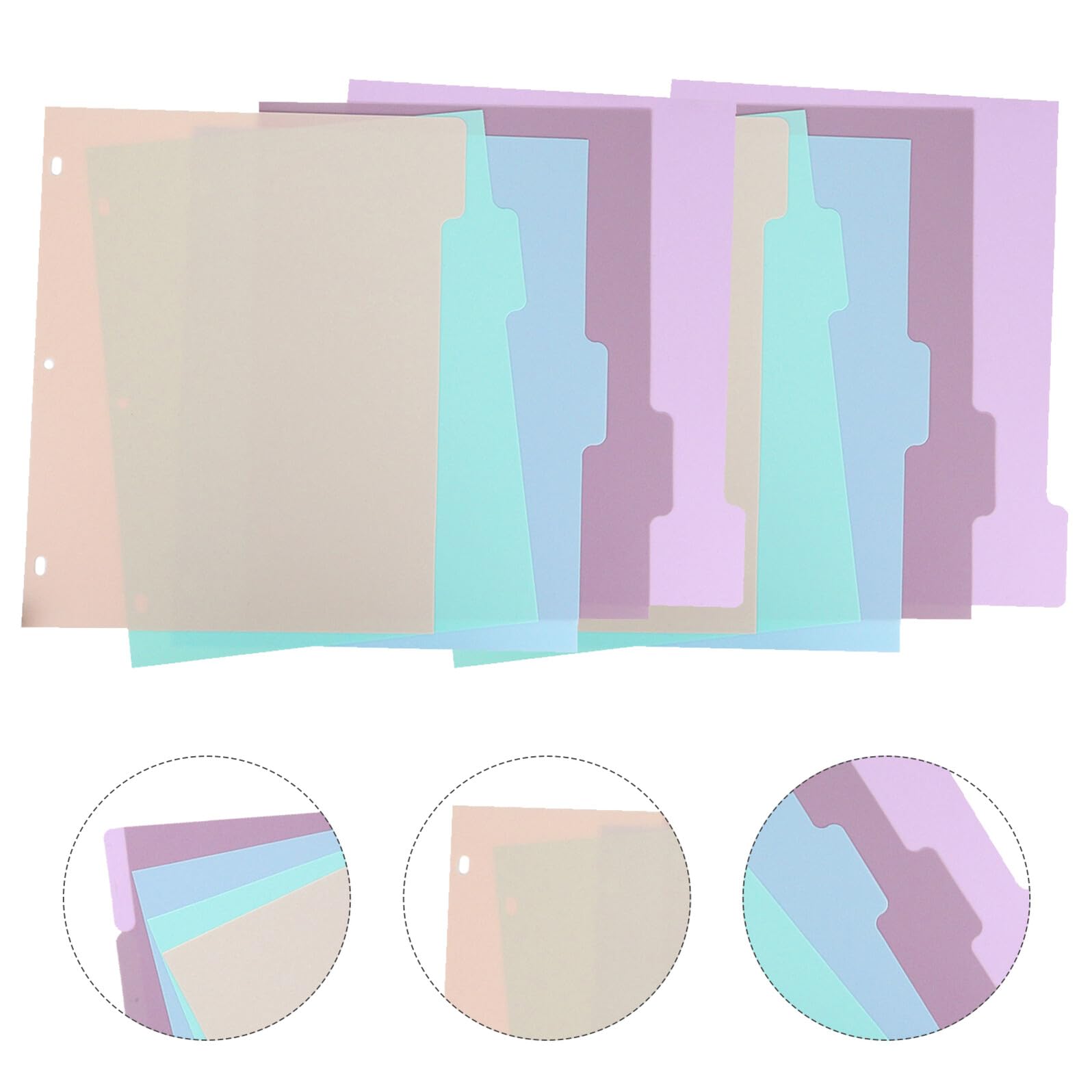 20pezzi Divisori per Raccoglitori in Plastica da Divisori per Pagine di Quaderni Mobili Portatili per Raccoglitori ad Anelli Anelli per Sezioni di Cartelle per Linguette