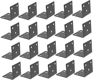 DOITOOL Right Angle Corner Brace 20pcs L-Bracket Corner Brackets for Wood Stainless Shelf Stainless Steel Rack Shelving Black Corner Black Corner Shelf
