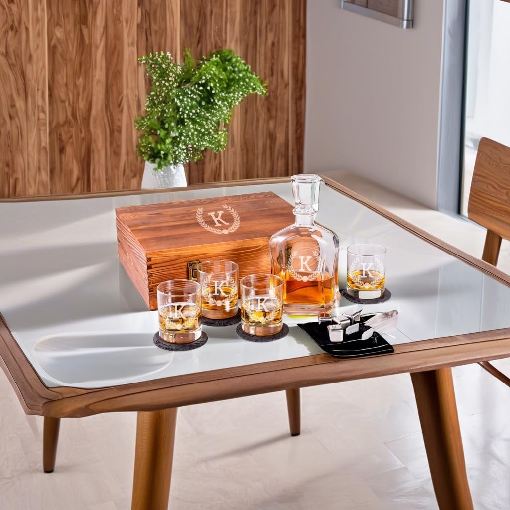 Personalized Whiskey Decanter Set, Whiskey Decanter Sets for Men, Customized Gifts for Men, Whisky Decanter Sets, Bourbon Decanter Set, Engraved Custom Scotch Glasses Liquor Lovers for Christmas - Image 5