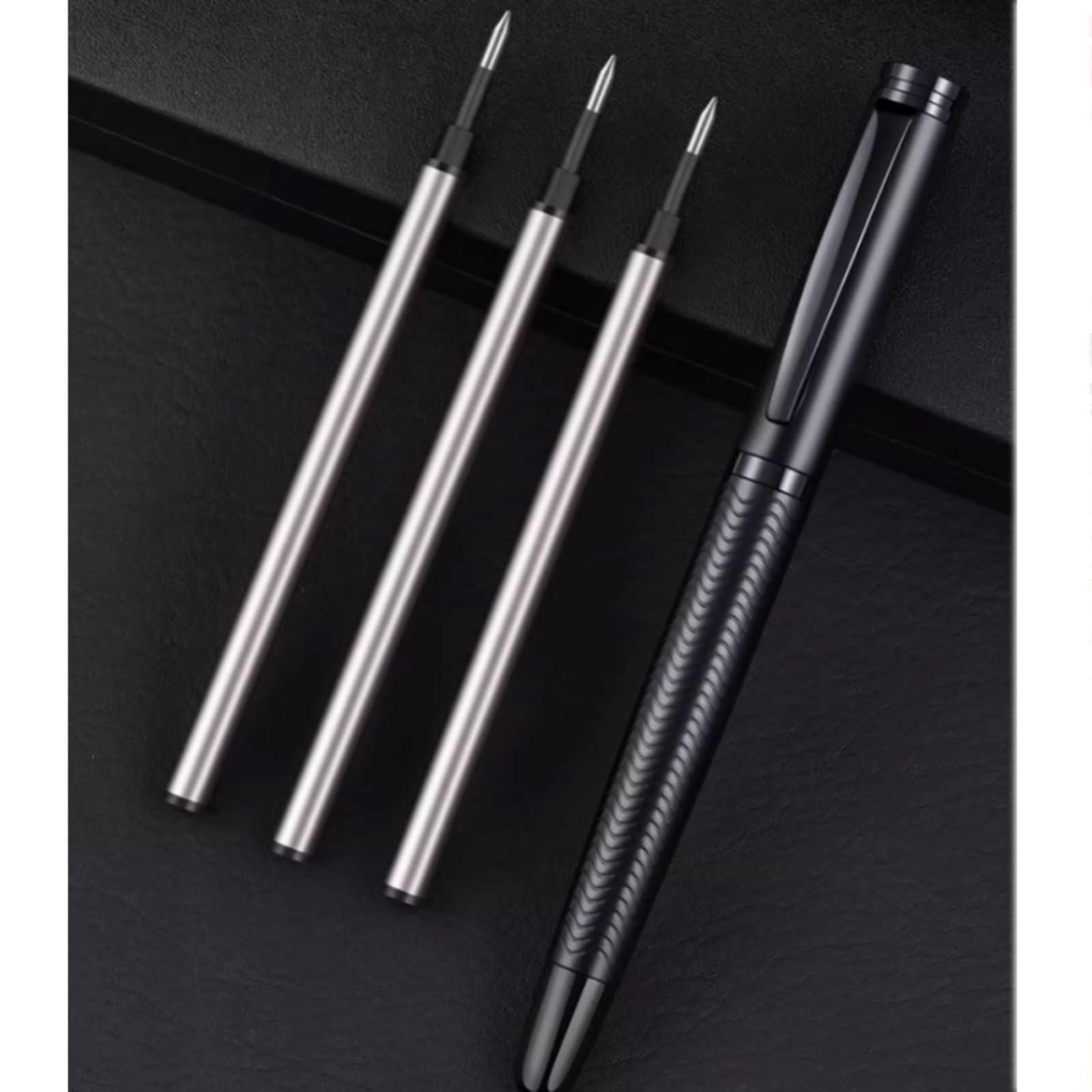 Glatt Metallkugelschreiber, 0,5 mm, schnelltrocknend, for sanftes Schreiben, ideal for Schule, Tagebuch und Büro klare Handschrift(Grid pattern)