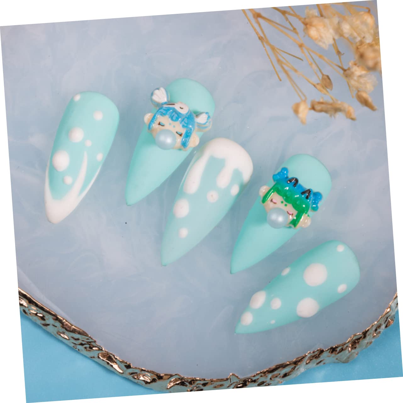 WOFASHPURET Beautiful Nail Art Accessories DIY Nail Art Supplies Creative Charms Metal Ornaments for Home Manicure Random Style