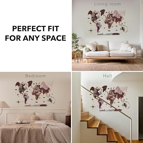 Miniatura 6 de Enjoy The Wood Mapa del mundo de madera 3D LED 2.0, arte de pared moderno para decoración del hogar, regalos de viaje, mapas de madera, tablero de