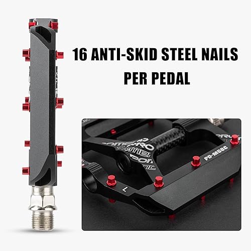 Miniatura 5 de Pedales de bicicleta de montaña Tubo de eje de fibra de carbono Pedales de bicicleta de aluminio 2 rodamientos ligeros ahorro de mano de obra para