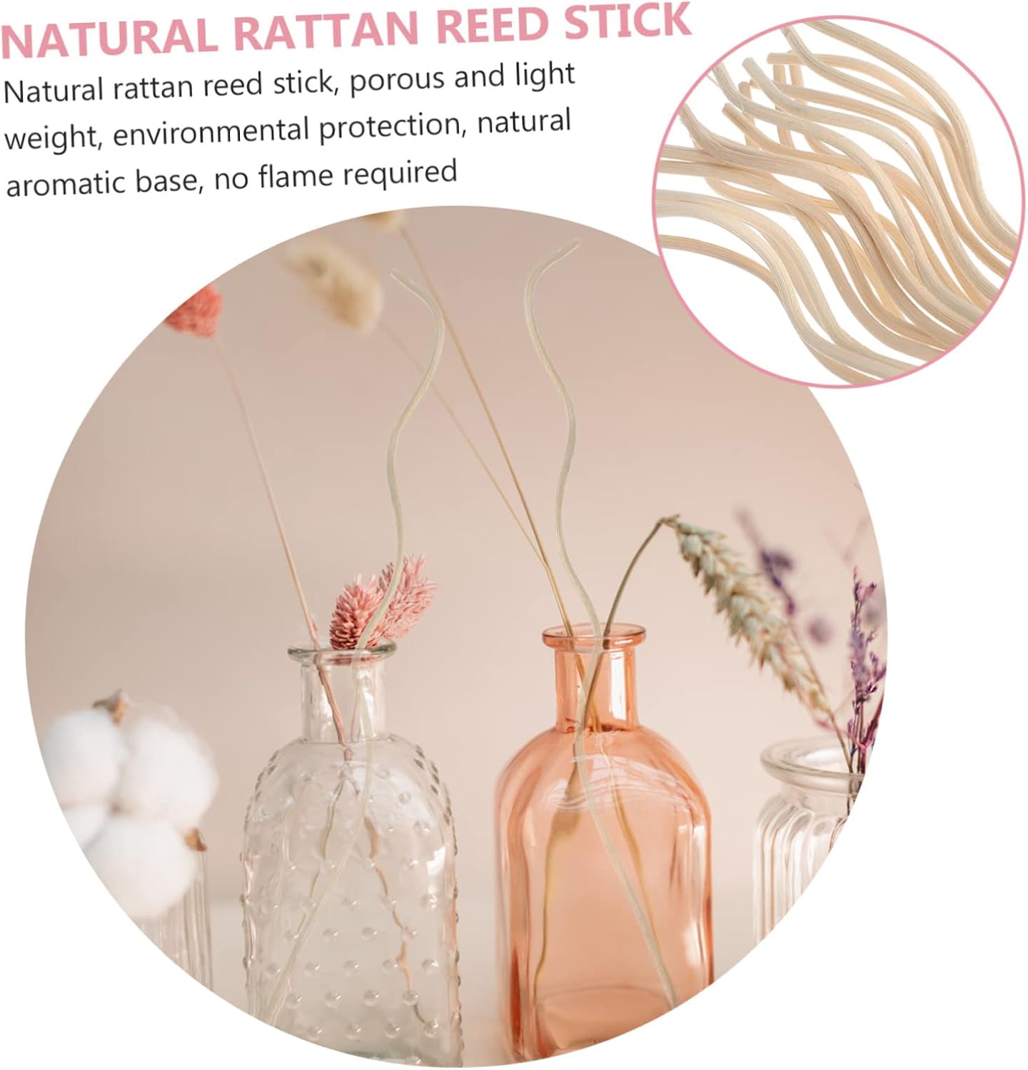 ABOOFAN 120pcs Diffuser Sticks Rattan Replacement Sticks for Diffuser for Home Decor and Scent Easy Use