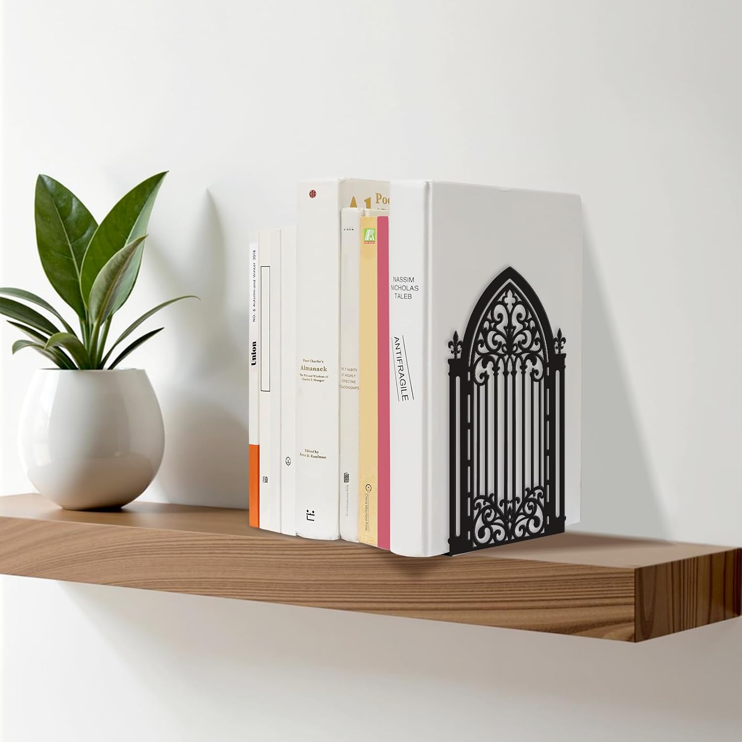 Bnesi Gothic Vintage Metal Bookends Fantasy Book Ends for Shelves Heavy Books Office Book Stopper Stylish Gothic Bookends Ideal for Fantasy & Vintage Book Display (Classic)