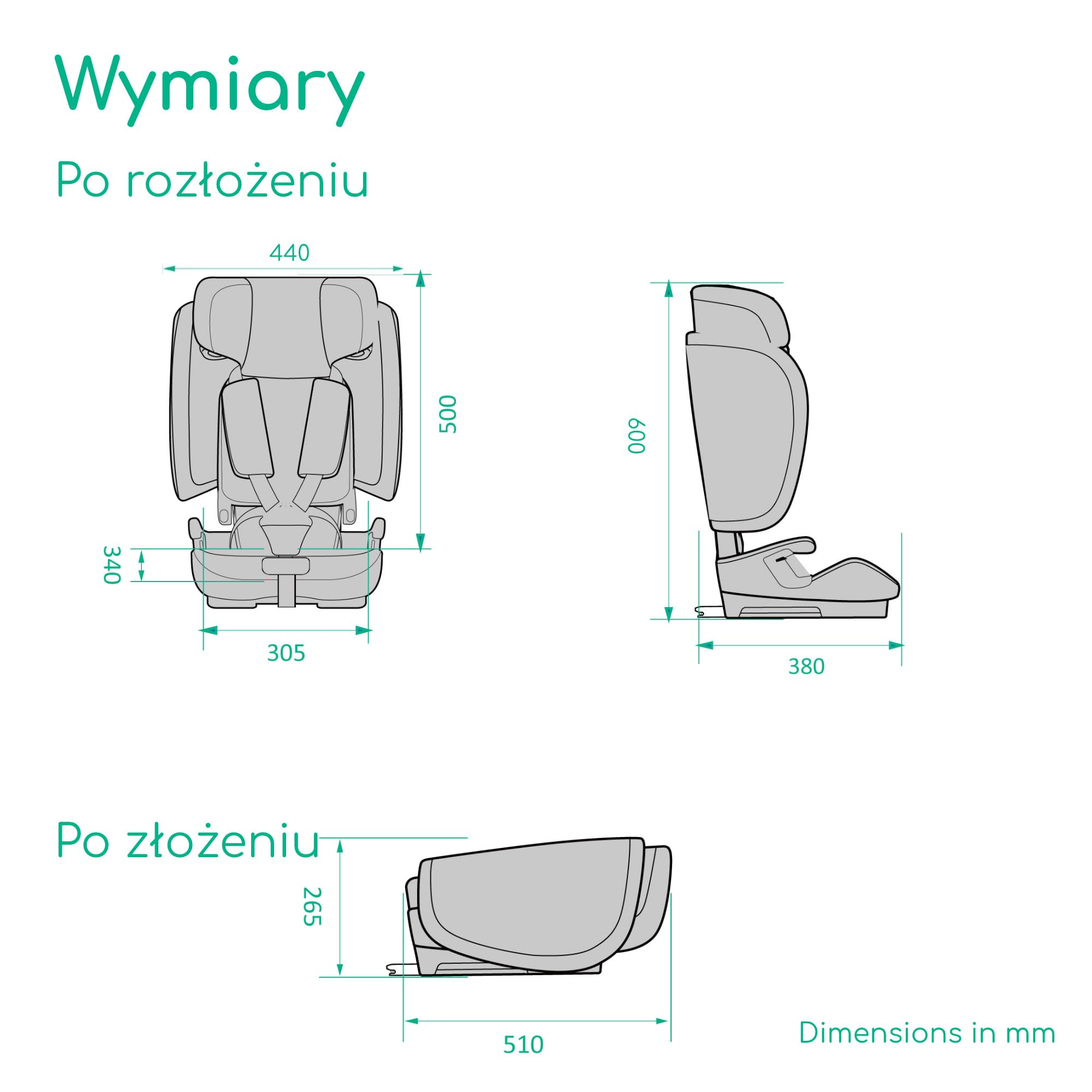 Bebeconfort Ever & Go i-Size, Ewolucyjny Fotelik Samochodowy, 15 Miesięcy - 12 Lat, 76-150 cm, Podróżny Fotelik Samochodowy ISOFIX, Kompaktowy i Lekki (6 kg), 15 Pozycji Zagłówka, Full Black