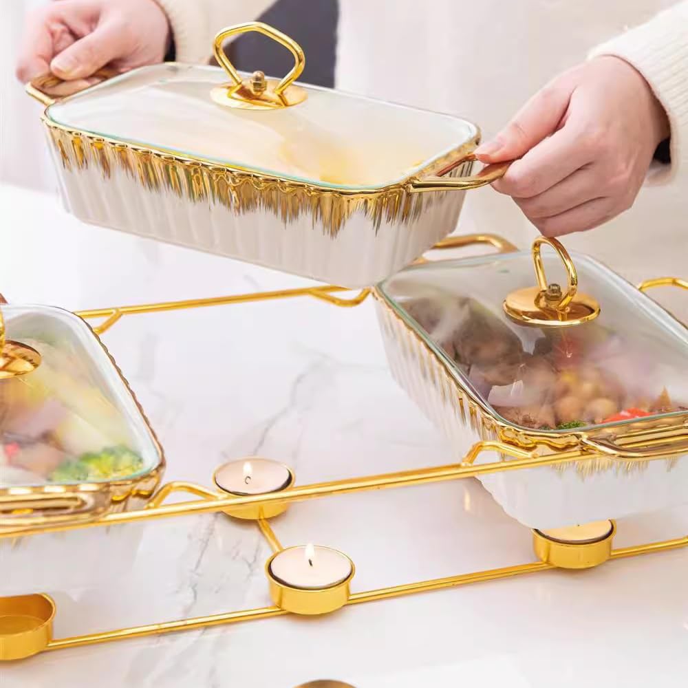 Juego de platos para bufé, bandejas de acero inoxidable para servir alimentos, ideal para bodas, fiestas y banquetes