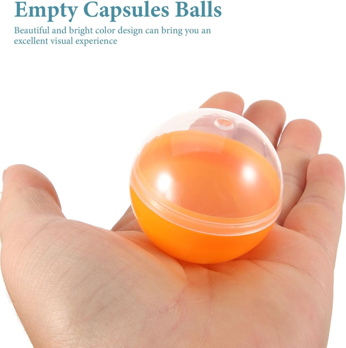 50Pcs 1.77 Inch Reusable Round Fillable Balls for Vending Machines Clear Plastic Capsules for Candy Party Favors DIY Crafts and Decorative Use image 5