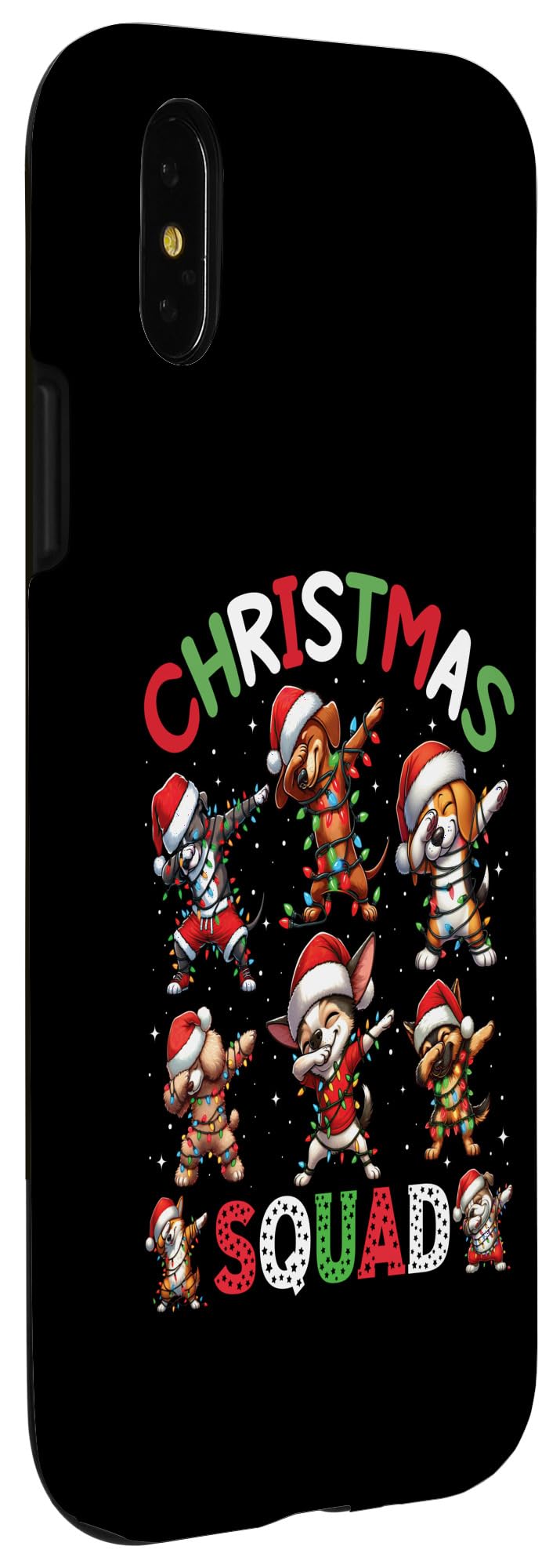 iPhone X/XS Christmas Squad Dabbing Dogs Family Matching Xmas Case - Image 3