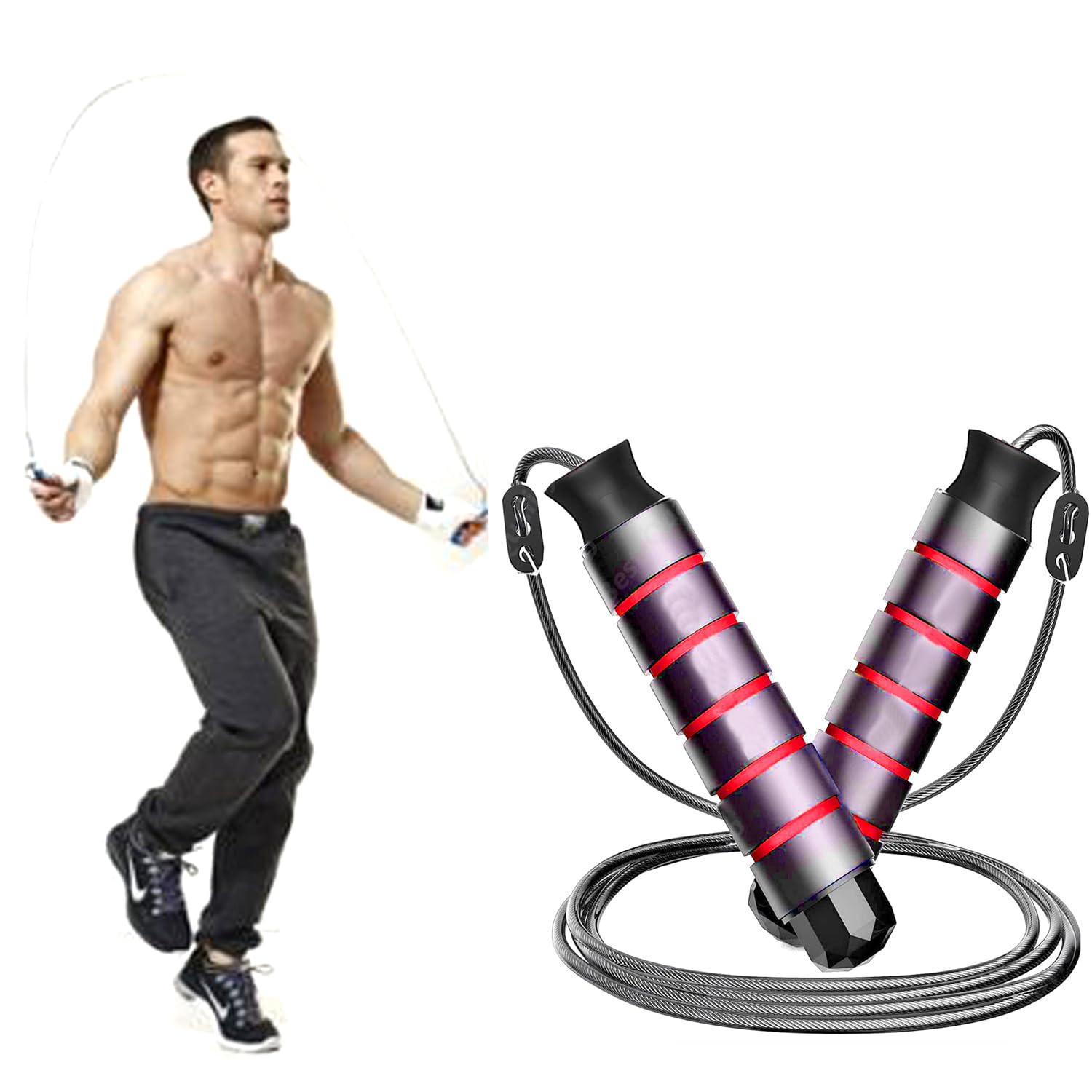 Jump Ropes for Fitness for Women Men and Kids,Speed Jumping Rope for Workout,Adjustable Skipping Rope for Exercise&Slim Body at Home School Gym-image-22